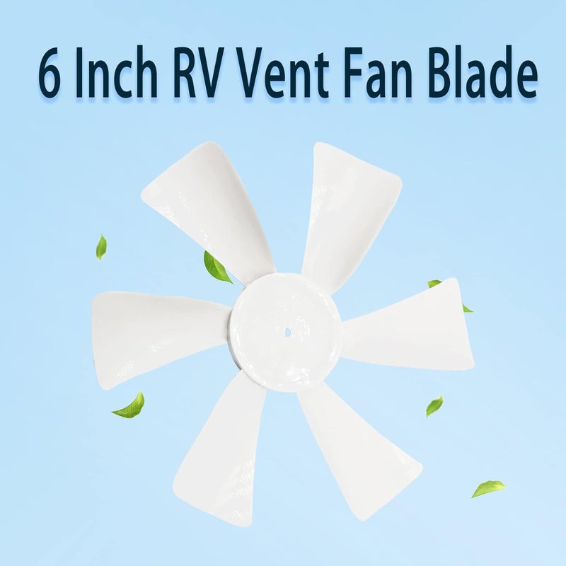 LiuTaoWMX 6’’ RV Vent Fan Blade Replacement, 12V D-Shaft RV Bathroom Fan Compatible with Heng's, Elixir, Jensen, Jayco,Toyota Dolphin RV - Image 3